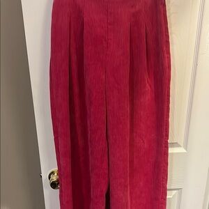 Prologue Pink Wide Leg corduroy pleaded pants